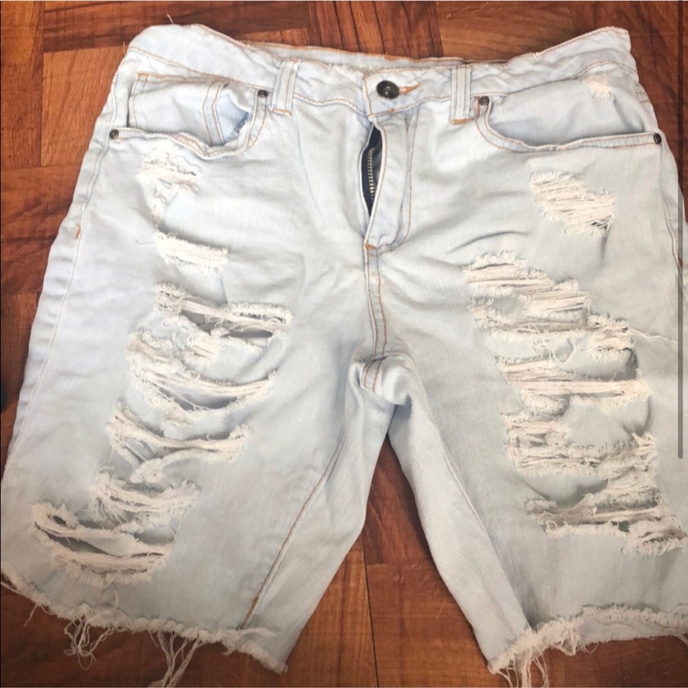 Ripped biker shorts